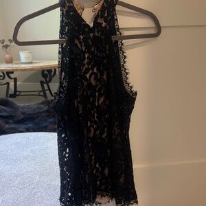 Bebe Black Lace Halter Top